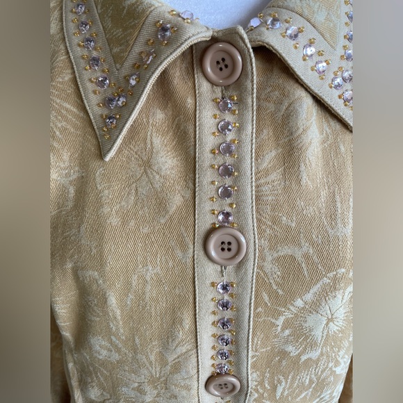 CHRISTINE PHILLIPË L’IMAGE RHINESTONE EMBELLISHED BUTTON FR COLLARED JACKET SZ 6 - Picture 3 of 12